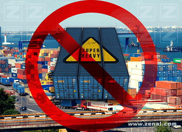 Порт Одесса не принимает контейнера с общим весом автопоезда более 44т.